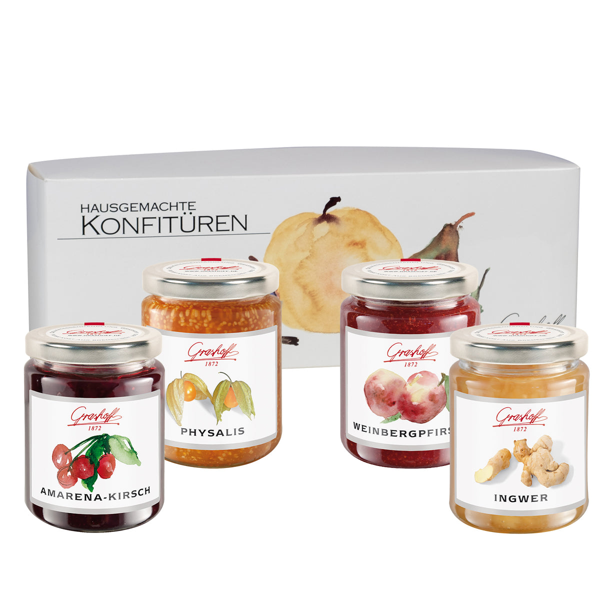 Konfitüren-Geschenkset – 4 Sorten im Geschenkkarton
