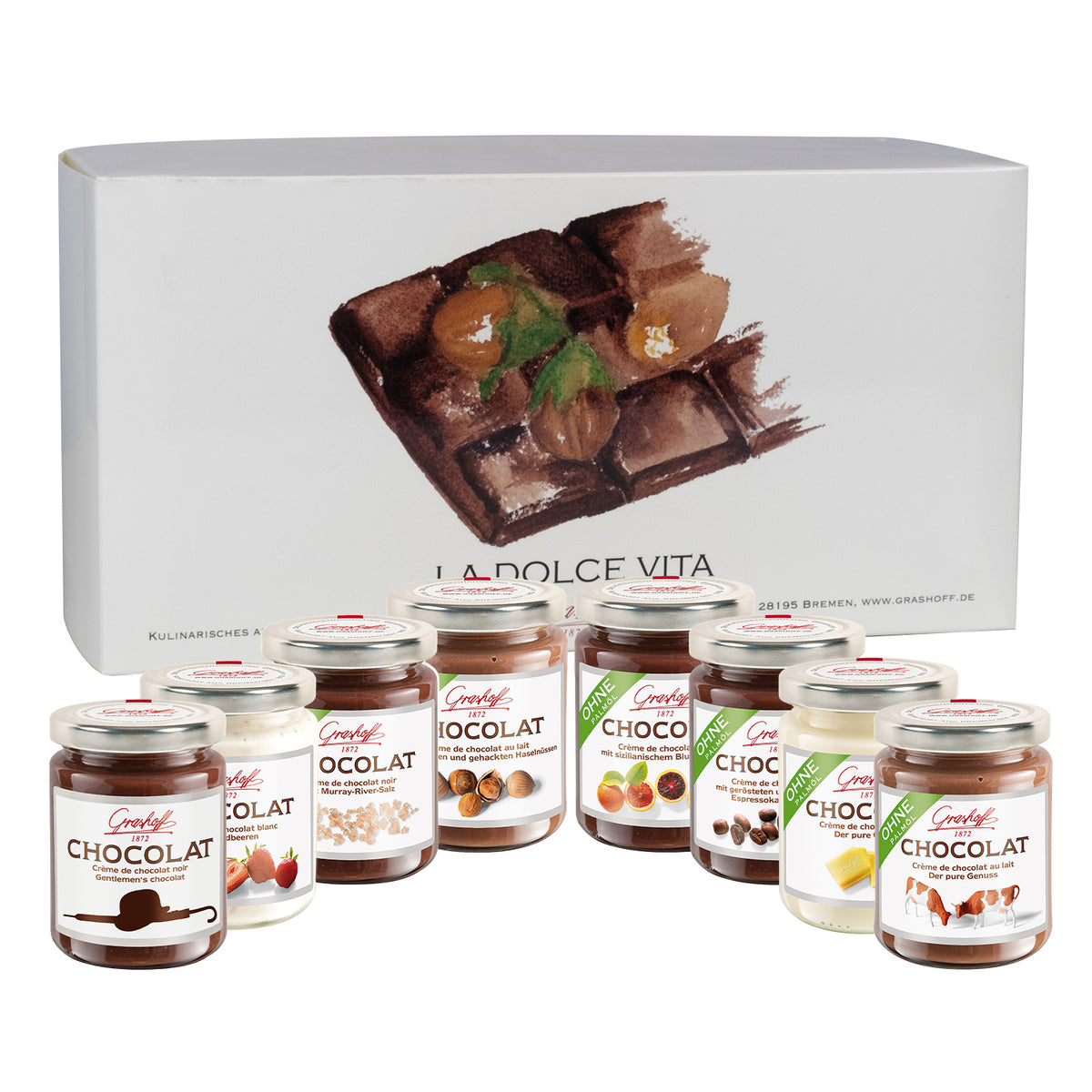 Schokoladencreme-Geschenkset – 8 Sorten Chocolat