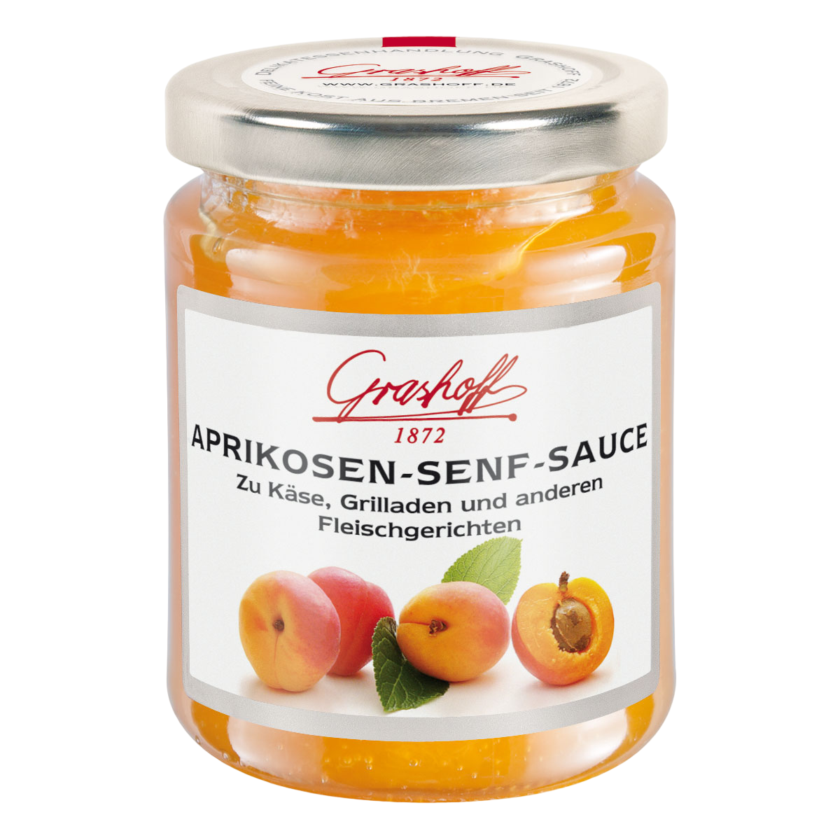 Aprikosen-Senf Sauce im Glas
