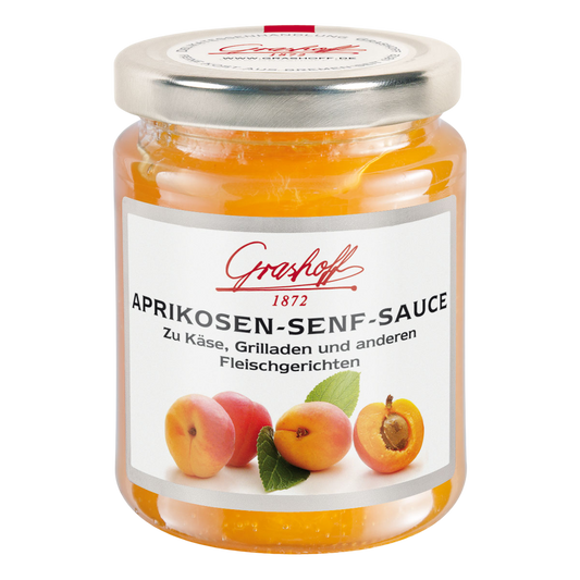 Aprikosen-Senf Sauce im Glas