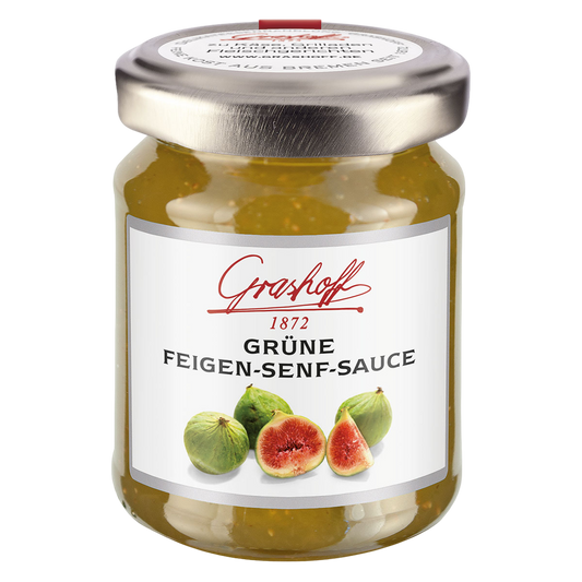 Kleines Glas Grüne Feigensenfsauce