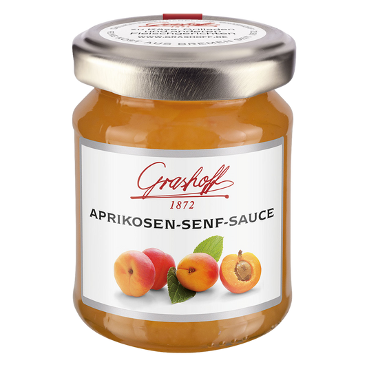 Aprikosen Senf Sauce Kleines Glas