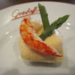 Shrimp auf Kartoffelschaum mit grünem Spargel