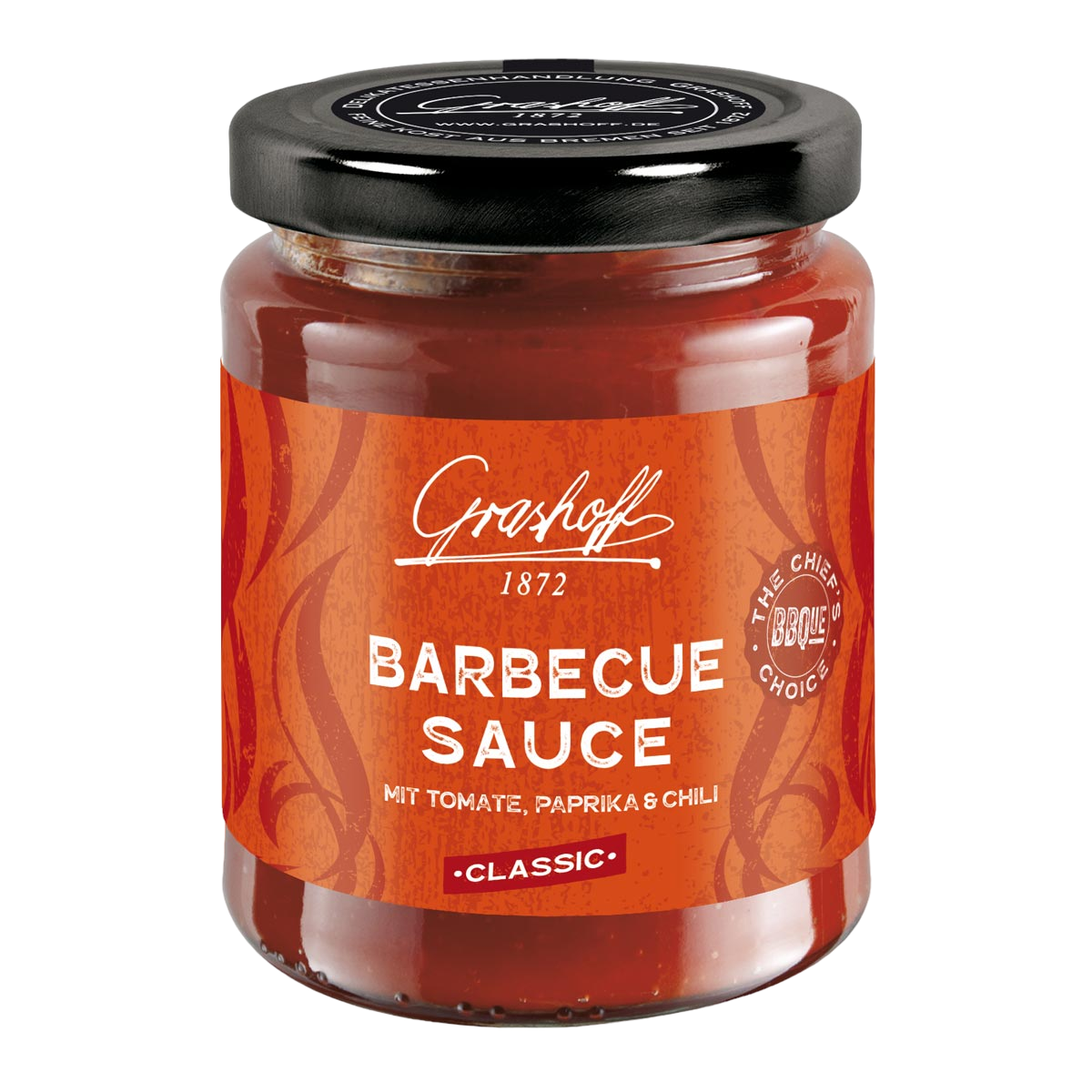 Glas mit Barbecue Sauce