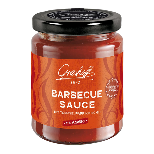 Glas mit Barbecue Sauce