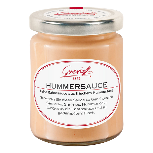 Glas mit Hummersauce