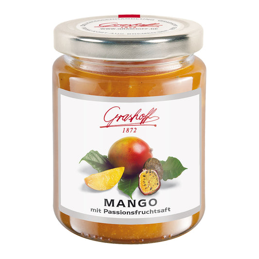 Grashoffs Mango mit Passionsfrucht Konfitürenglas