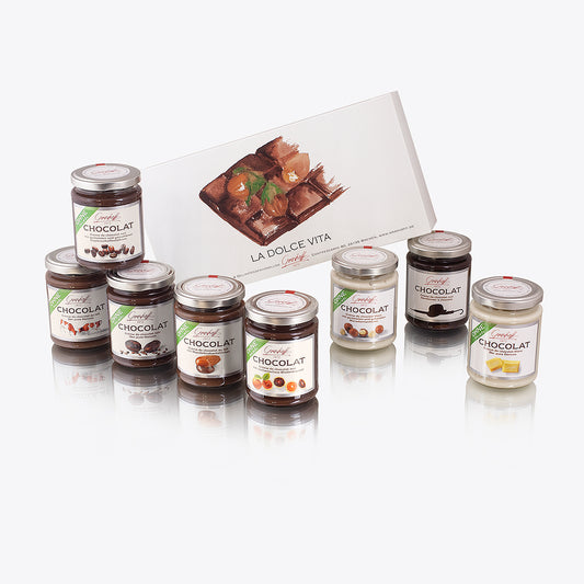 Geschenkkarton mit 8 leckeren Chocolat Creme von Grashoff