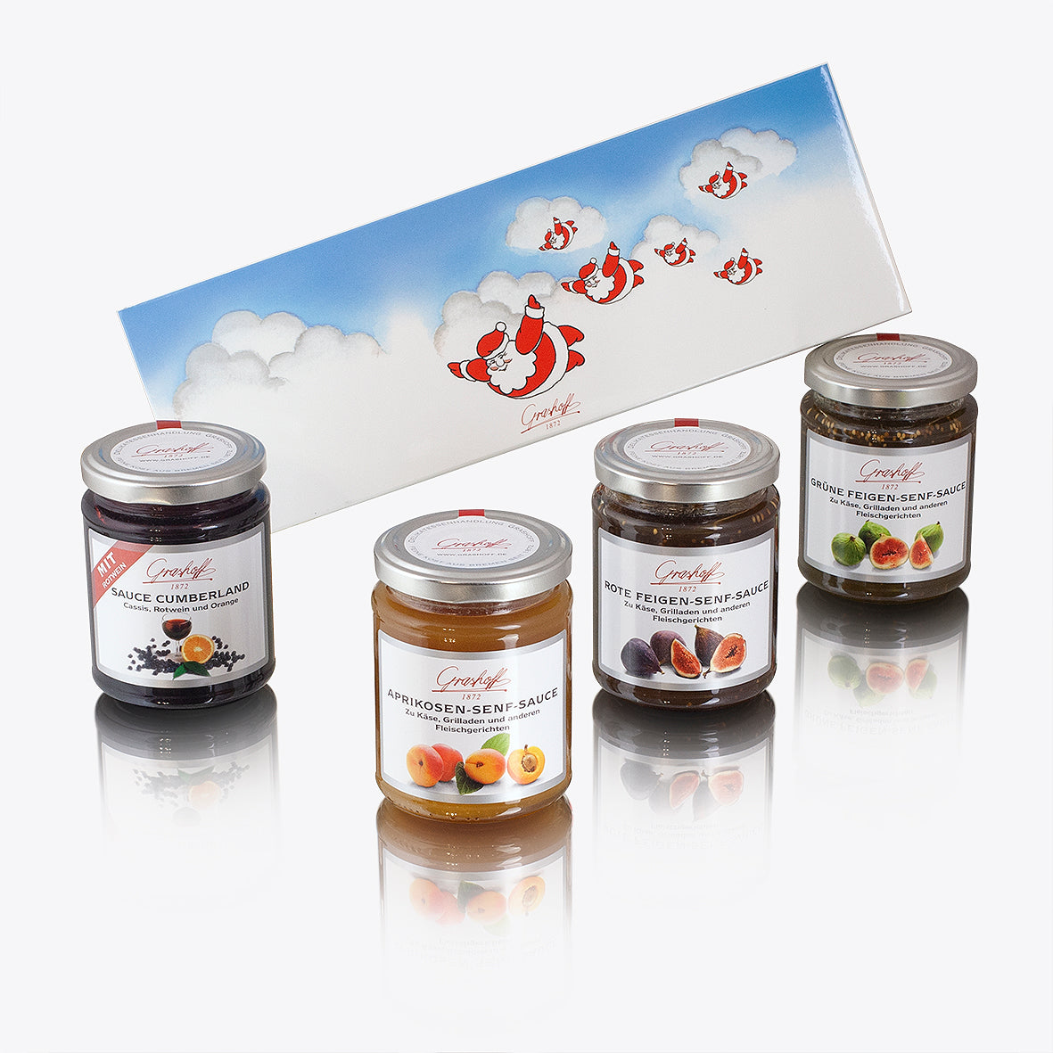 Das weihnachtliche "Frucht-Senf-Saucen und Sauce Cumberland" - Präsent