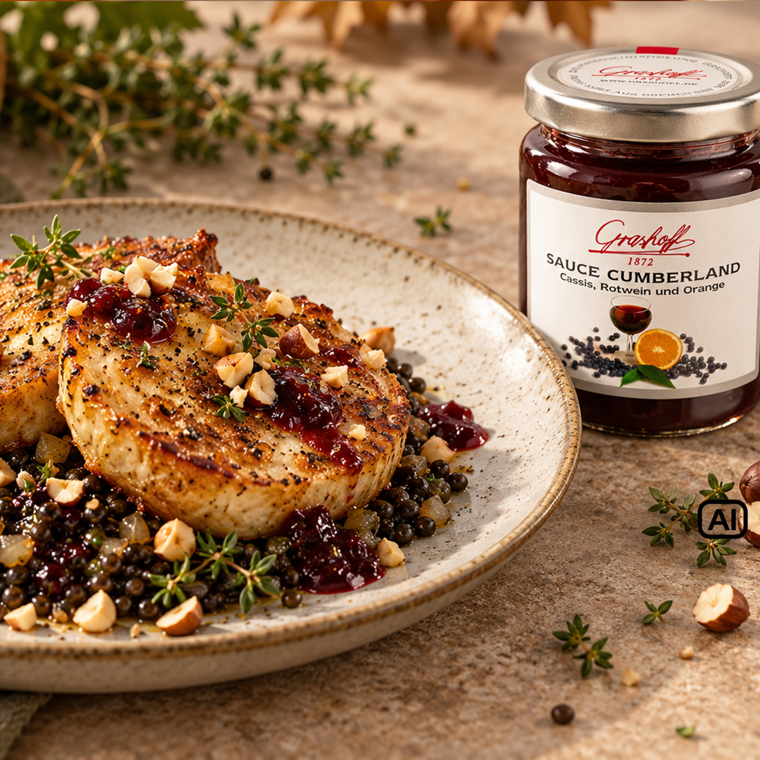 Rezept: Sellerie-"Steaks" mit Cumberland Sauce