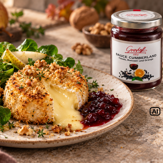 Rezept: Gebackener Camembert mit Cumberland Sauce