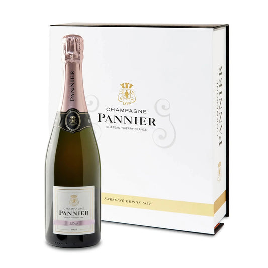 Brut Rosé Champagner Geschenbox mit 2 Gläsern