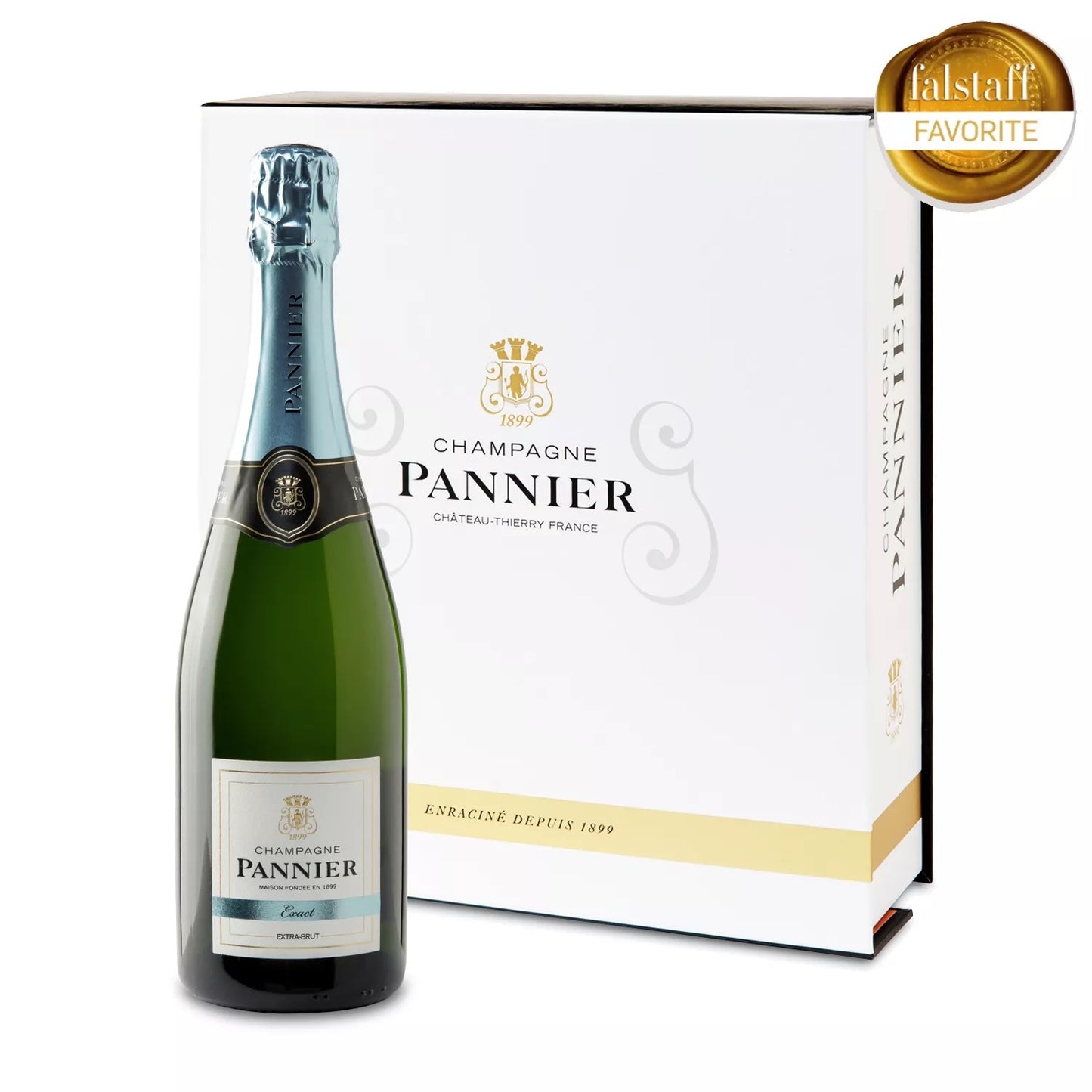Brut Exact - Extra Brut Champagner Geschenkbox mit 2 Gläsern