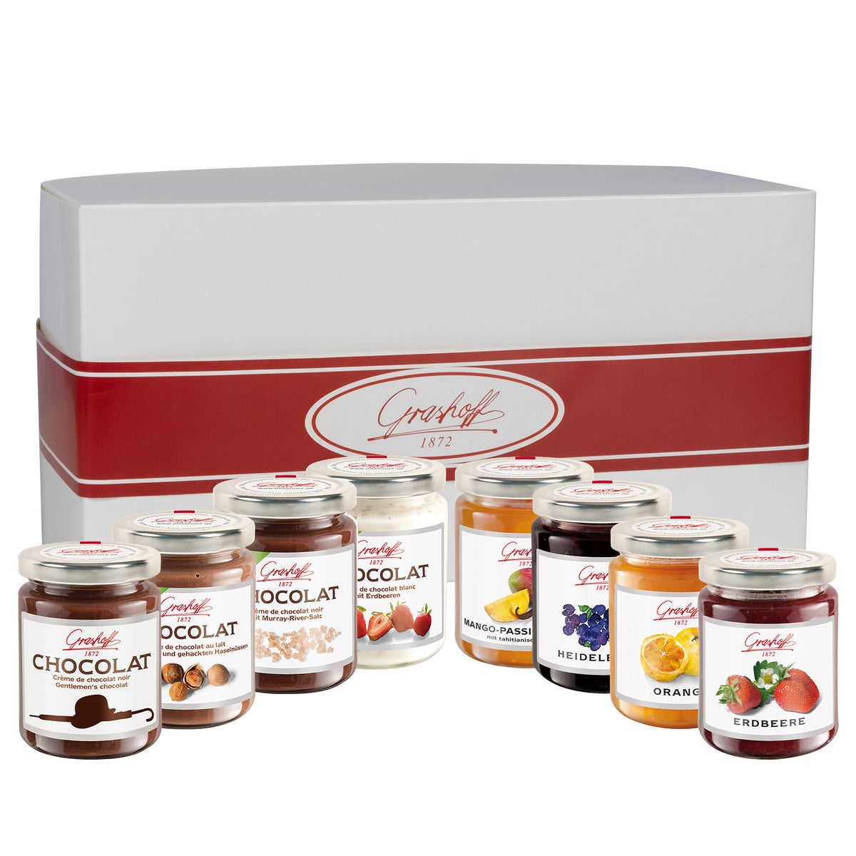 Genuss-Geschenkset – 8 Sorten Chocolat & Konfitüre