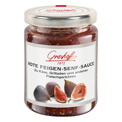 Glas mit Roter Feigensenfsauce