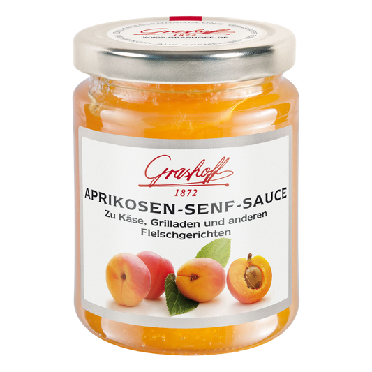Aprikosen-Senf Sauce im Glas 